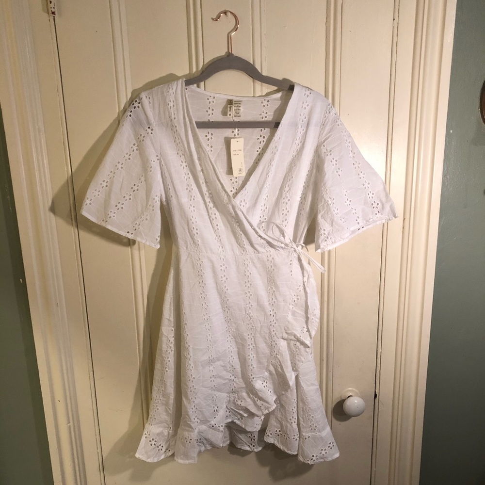 White Wrap Dress NWT